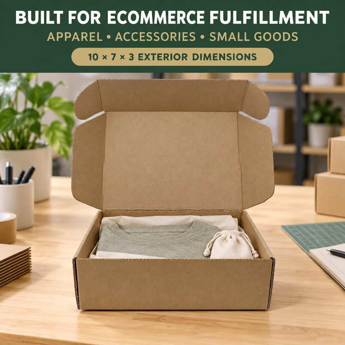 Commercial 32 ECT Shipping Mailer Boxes, 10"x7"x3", 25 Pack