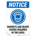 Hairnets and Beard Covers Required in This Area Sign, OSHA Sign