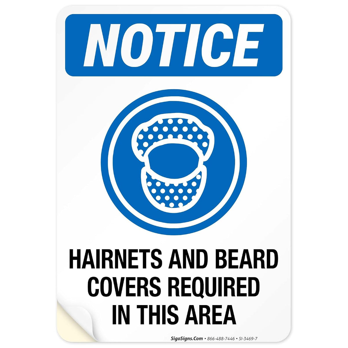 Hairnets and Beard Covers Required in This Area Sign, OSHA Sign