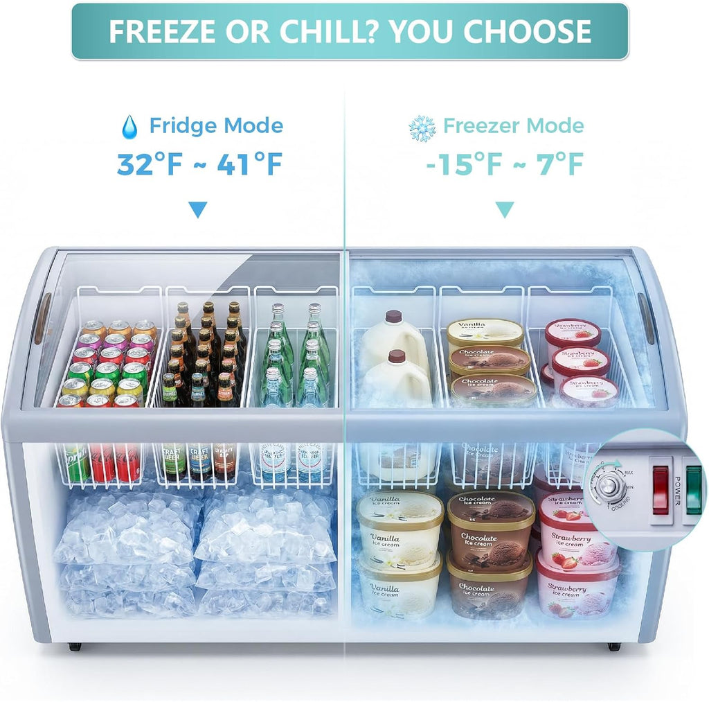 27"W Commercial Ice Cream Freezer, Display case NSF