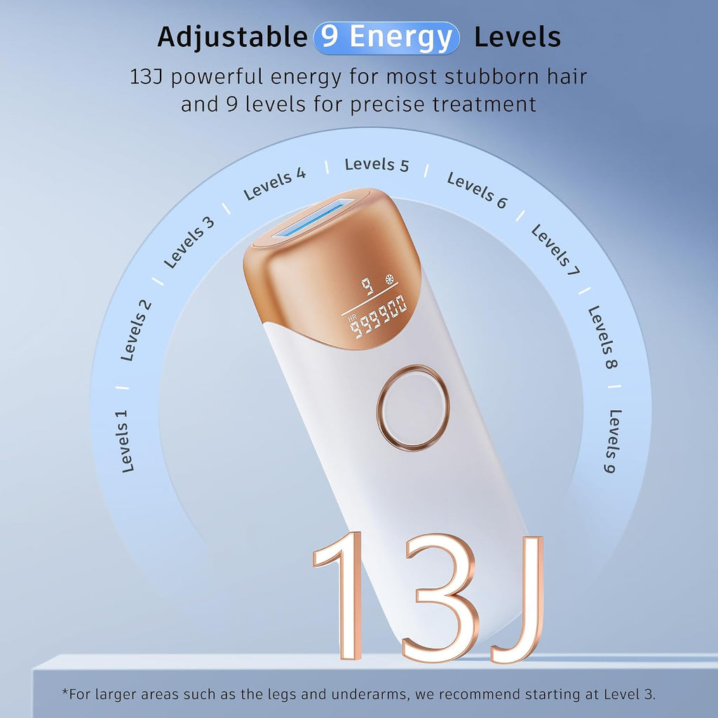 Laser Hair Removal Ubroo IPL Hair Removal Device with 5℃ Ice Cooling,Hand-held Hair Removal Device Laser Hair Removal