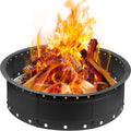 36 Inch Fire Pit Ring, Large Outdoor Campfire Pit for Patio Backyard Garden, Smokeless Steel Firepit with Air Vent