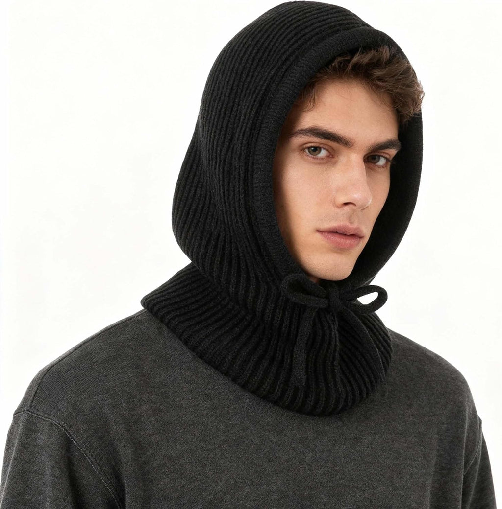 Winter Balaclava Hat for Men Women,Windproof Blend Hooded Scarf Hat Warm Fleece Lined Neck Gaiter Beanie Cap for Cold