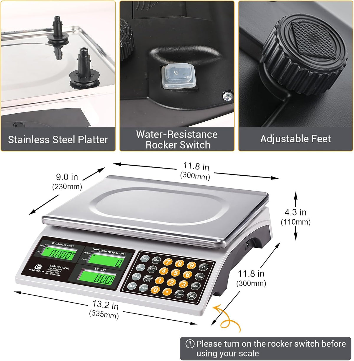 Price Computing Scale 66lb Digital Commercial Produce Scale