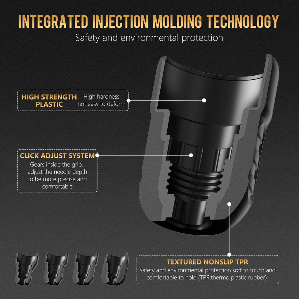 Soldier P3 42MM Disposable Tattoo Grips - 12Pcs Professional Tattoo Rubber Grip Cover with Click Adjust System Supply