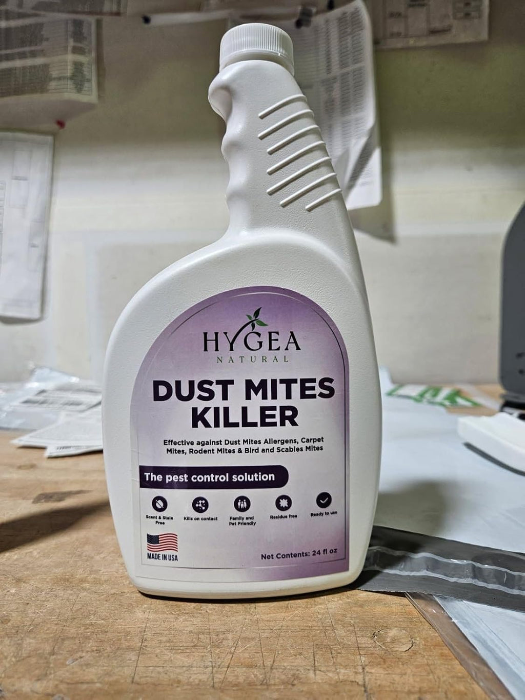 Dust Mite Killer Spray 24 oz Unscented | Eliminates Dust Carpet Rodent Bird & Scabies Mites | Child & Pet Friendly |
