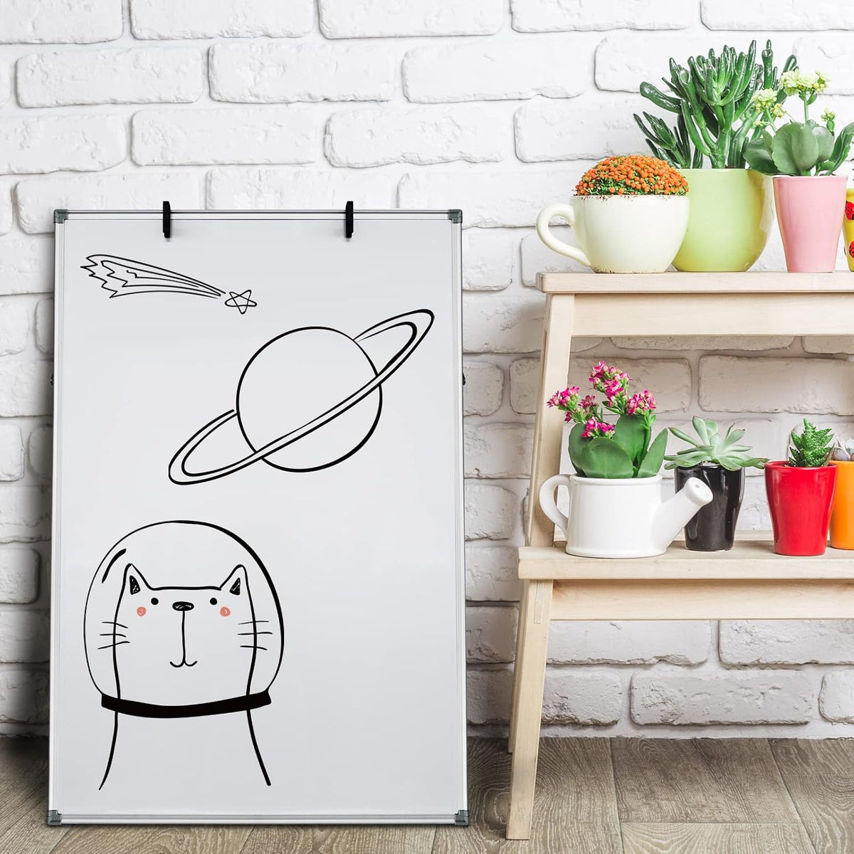 Dry Erase Board, Magnetic White Board 36 X 24 Inch, Double Sided Whiteboard Easel, Silver Aluminum Frame with Two