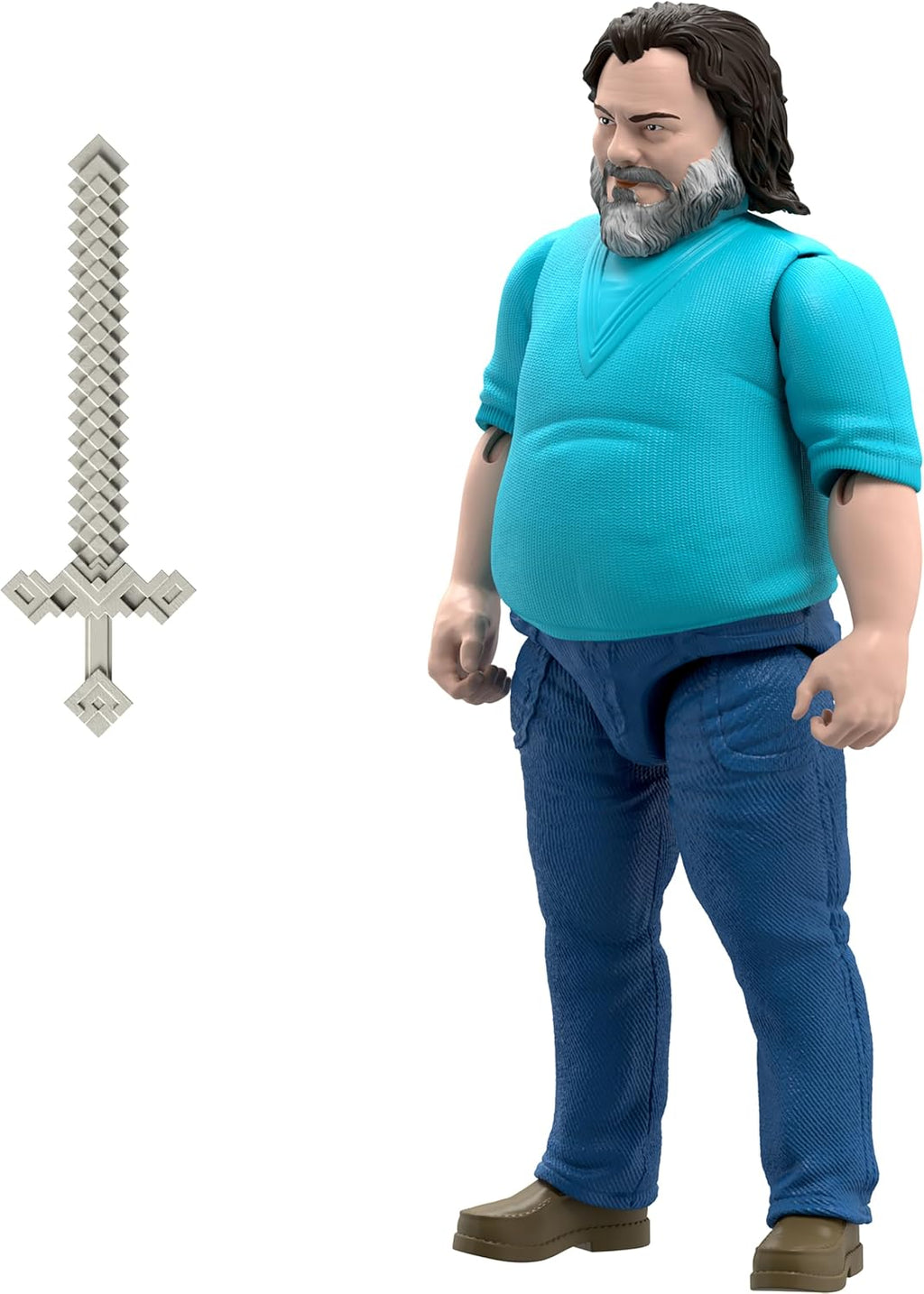 Minecraft Large-Scale Action Figure, 12-inch Posable Steve Toy Collectible Inspired by A Minecraft Movie
