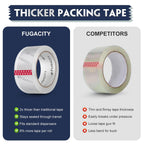 Clear Packing Tape Refills (6 Rolls),Heavy Duty Packaging Tape for Moving Supplies,2.7 Mil Thick Shipping Tape, 1.88