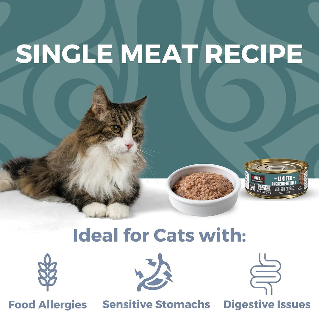 Limited Ingredient Diet Venison Paté for Cats, Wet Cat Food