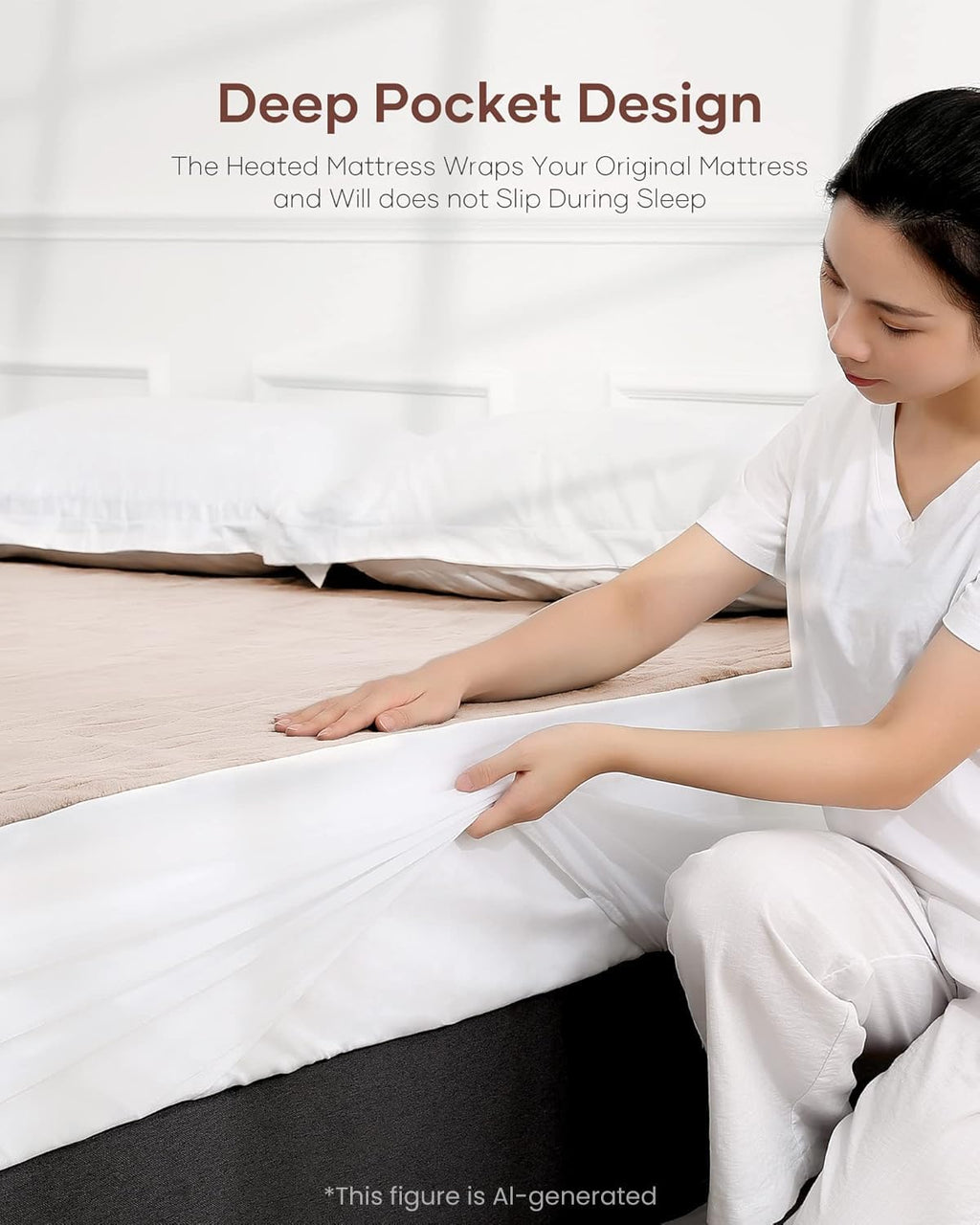 Heated Mattress Pad Twin Size Comfort Coral Fleece 10 Heating Levels & 10H Auto Shut Off, Electric Bed Warmer Pad