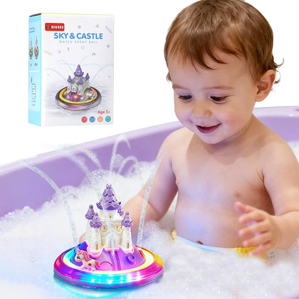 Light up Baby Bath Toys Birthday Gifts- LED Color-Changing Lights & Automatic Water Spray, Fun Bathtub Water Toys for