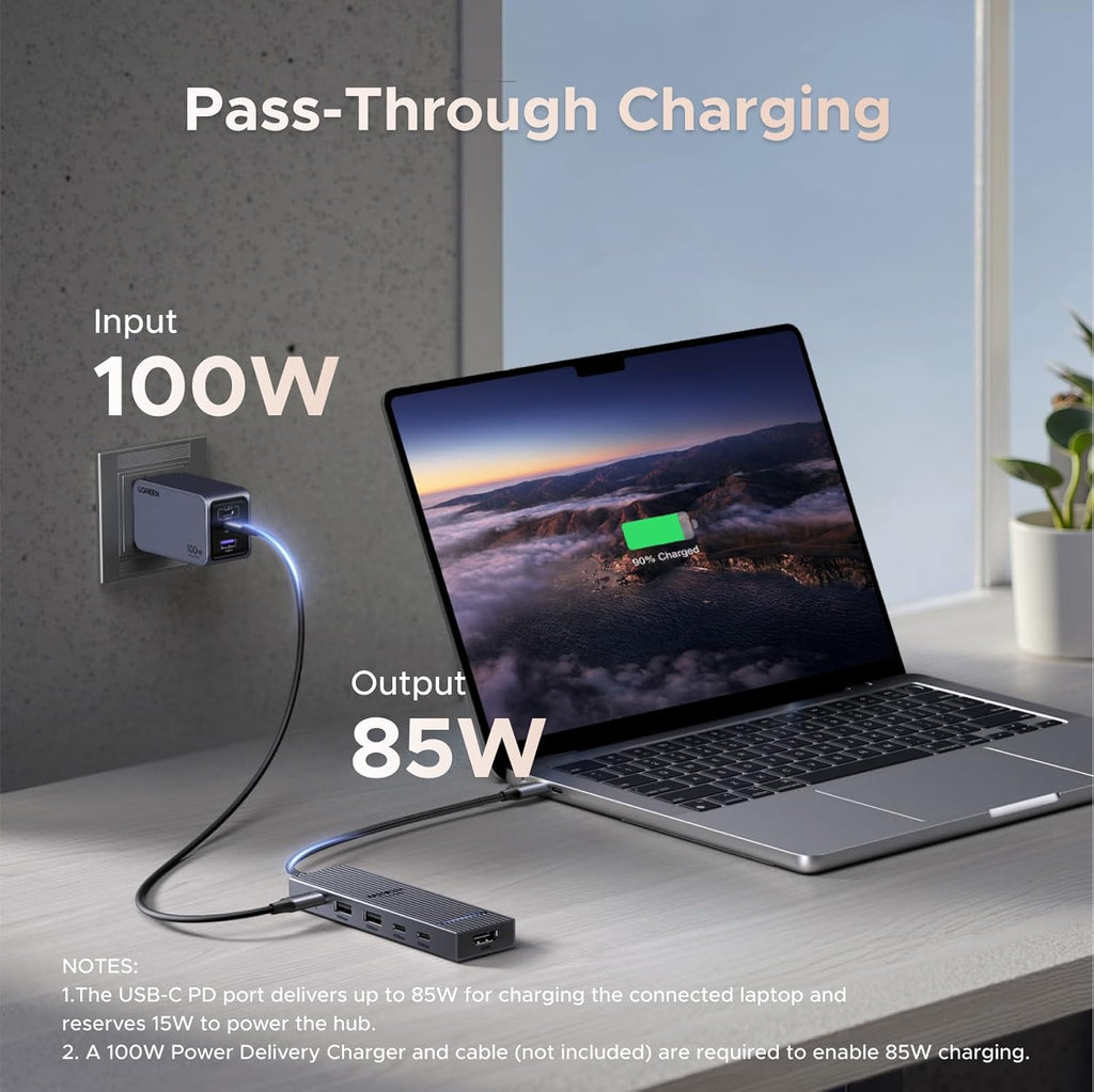 Revodok Pro USB-C Hub 6 in 1 10Gbps 4K 60Hz HDMI | 100W PD charging, compatible with MacBook Neo/Pro/Air, iPad Pro