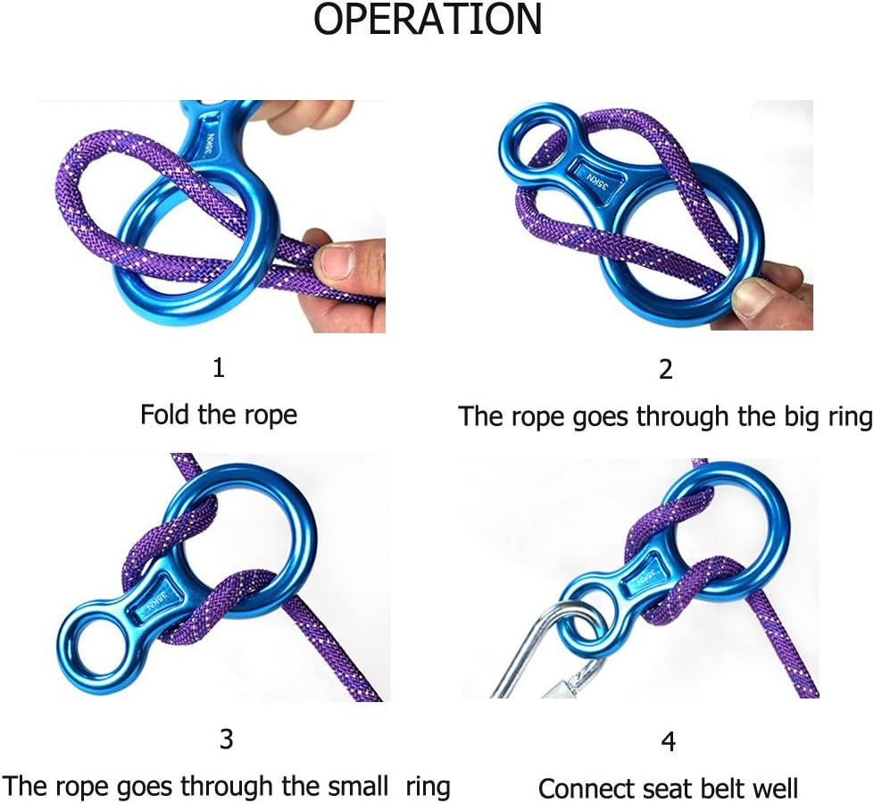 35KN Super 8 Belay Device Titan Figure 8 Descender for Climbing Rigging Plate Downhill Heavy Duty Equipment