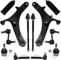 AUQDD 12Pcs Front End Suspension Kit Fit For 2005-2009 Su-baru Outback Legacy, 2 Lower Control Arm 2 Ball Joint 2 Sway Bar Link 4 Outer & Inner Tie Rod End (# K622030 K750049 EV801557 ES3712 K9513)
