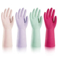 4 Pairs Nitrile Cleaning Gloves, Latex free Reusable Dishwashing Gloves for Women, Kitchen and Bathroom Cleaning