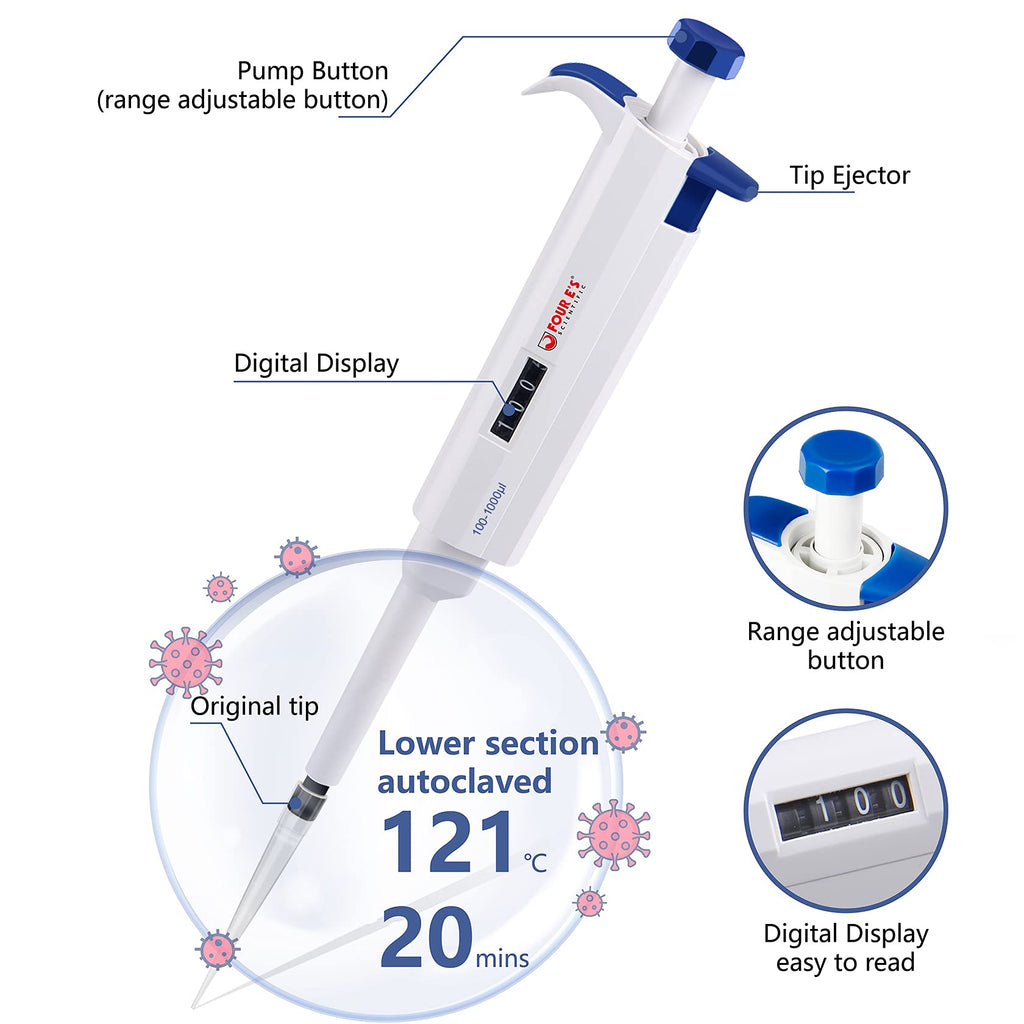 1mL Pipette, Adjustable Volume Micropipette