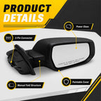 OsyphereX Passenger Side Mirror Compatible with Malibu 2016-2022 3Pins