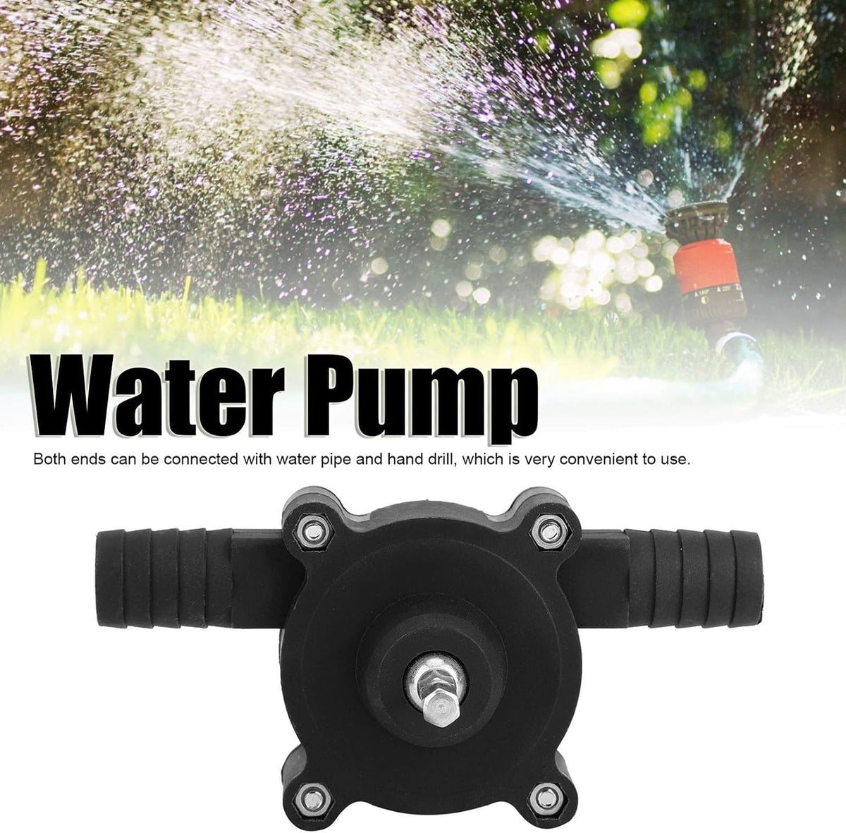 Water Transfer Pump, ABS Self Priming Electric Drill Pump 20 to 30L per Min Compact Liquid Transfer Tool for Garden