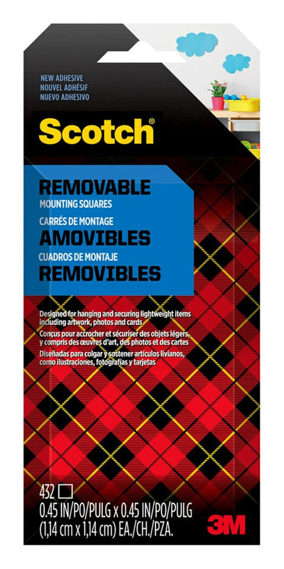 Removable Double-Sided Mounting Squares, 432 Squares per Pack