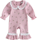 Baby Girl Newborn Clothes Floral Romper Lace Flared Jumpsuit