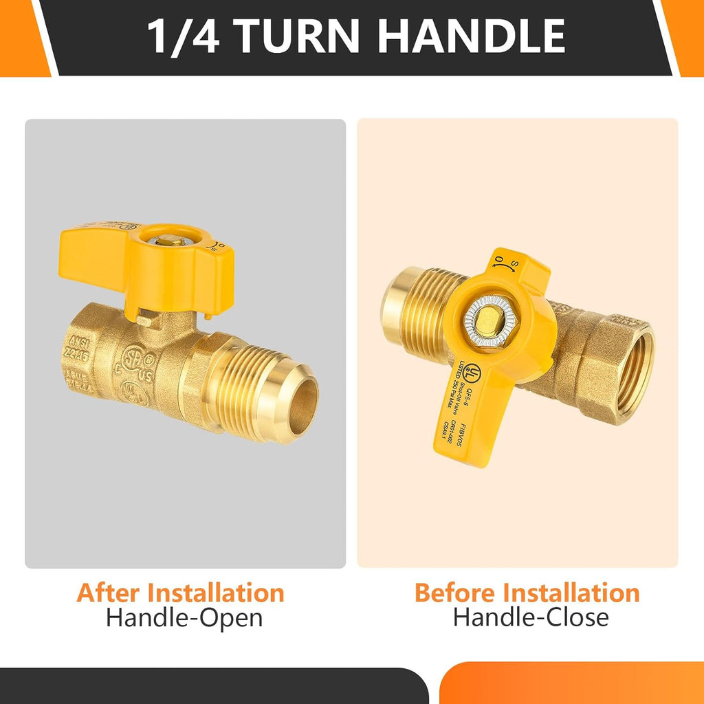 1PC HeSun 1/2" FIP x 1/2" OD Straight-Flare Gas Ball Valve(VALVE231-1)