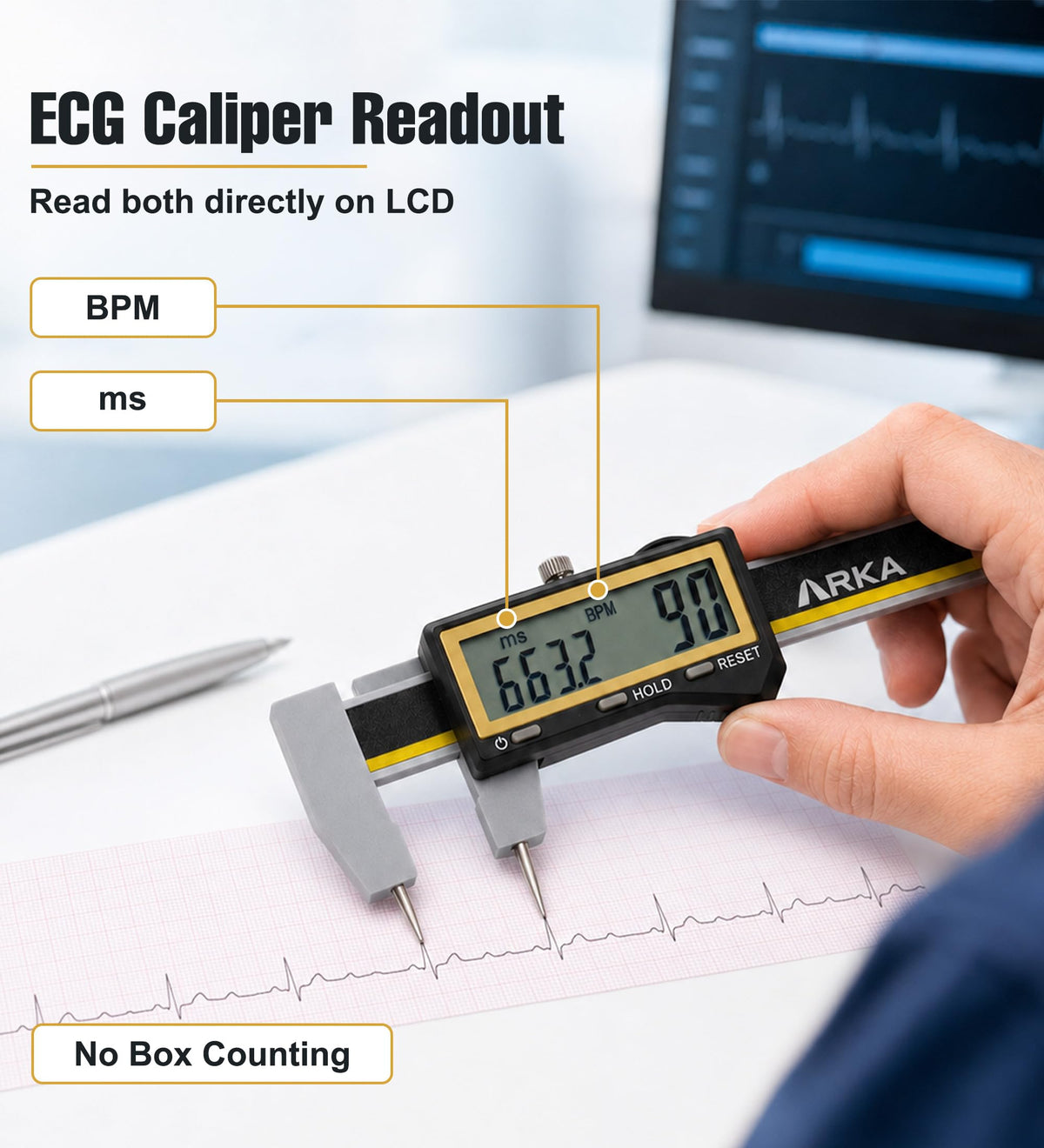 ARKA Digital EKG Calipers Electrocardiograph Measuring Tool