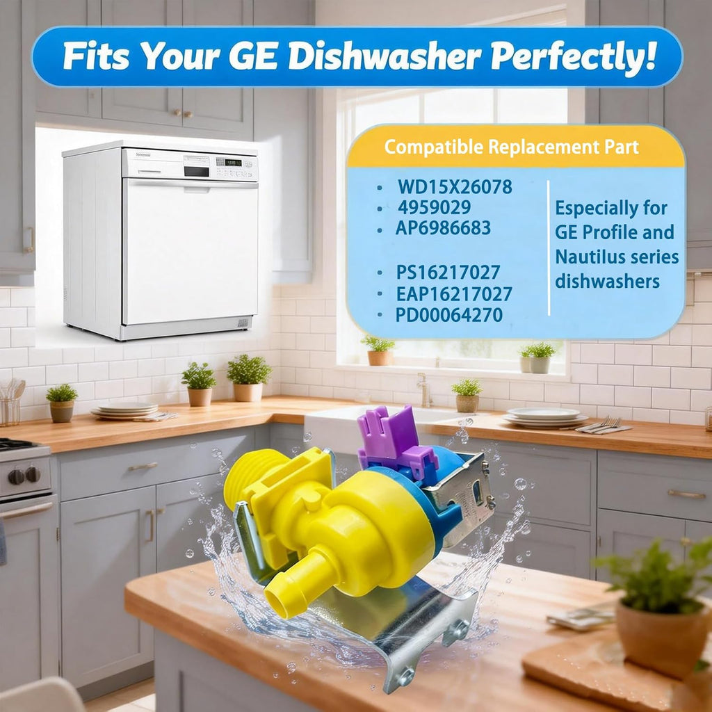 WD15X26078 Dishwasher Water Inlet Valve for GE Dishwashers