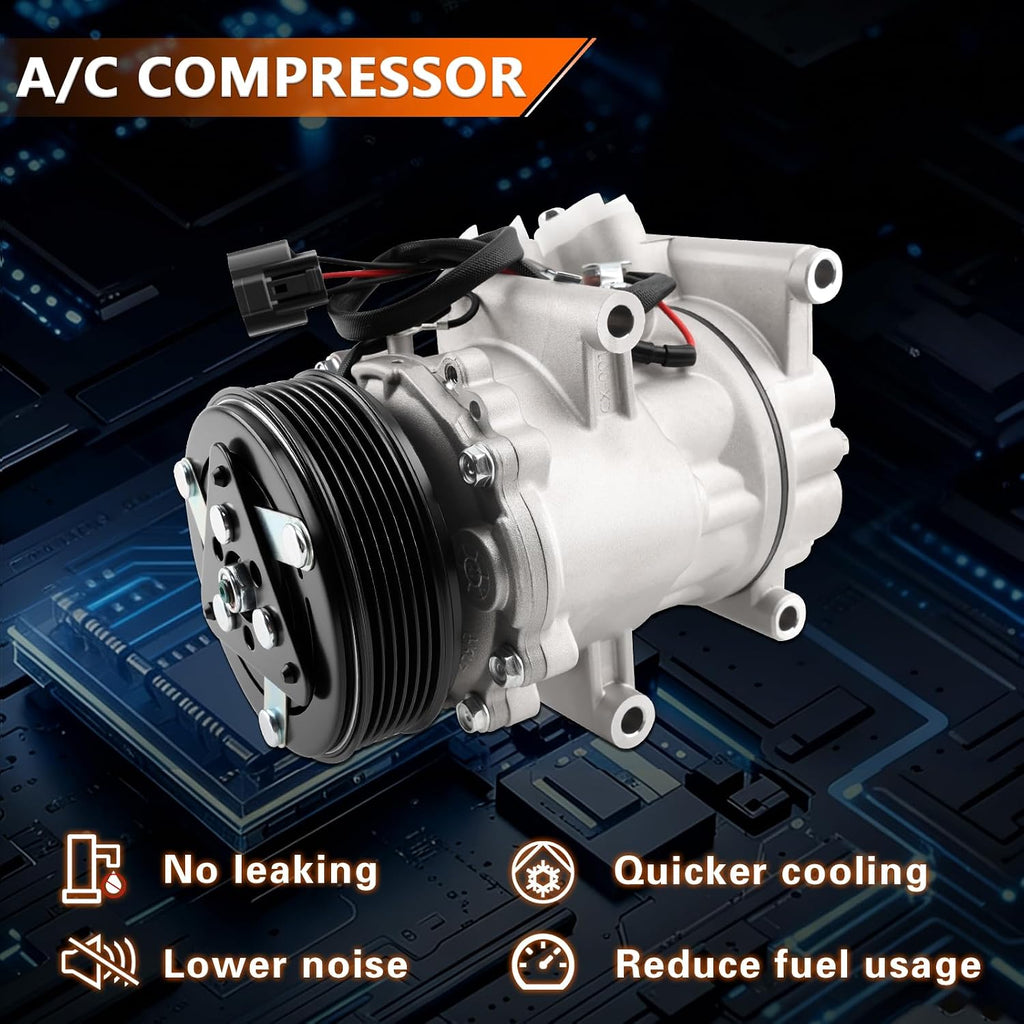 Air Conditioner AC Compressor with A/C Clutch for 2002-2005 Civic 1.7L
