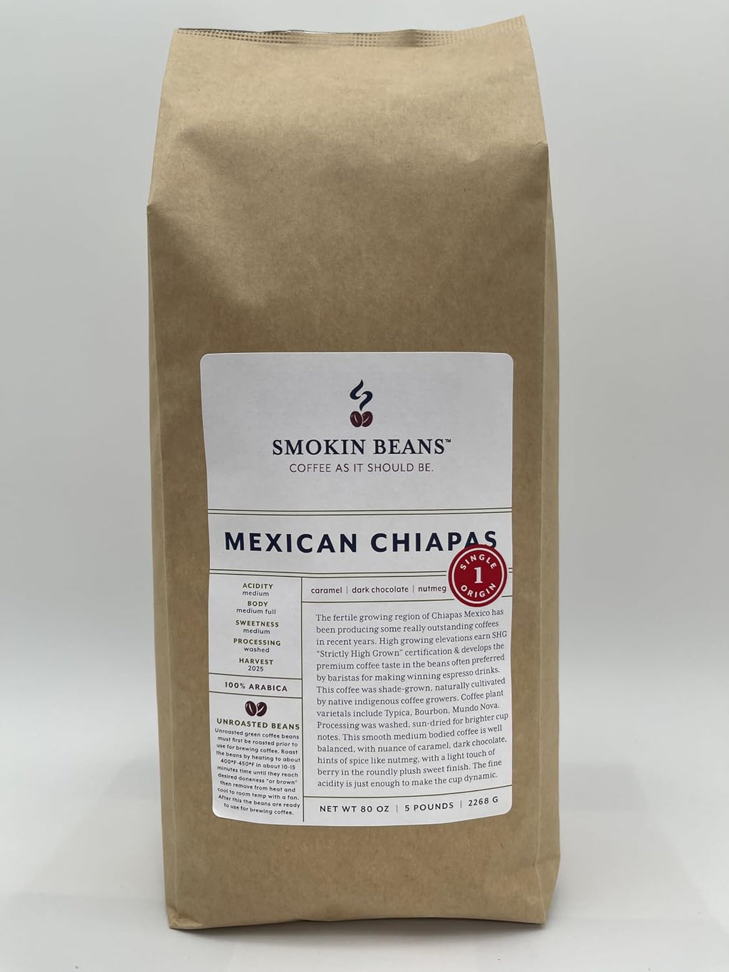 5 pounds| Mexican| Farm: Finca Nextlalpa| Grade-Altura| Spice,Chocolate,BrownSugar,Nuts/Apple| Specialty-Grade Green