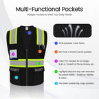 Security Vest for Guard, Safety Vest with Pockets, Black, XL