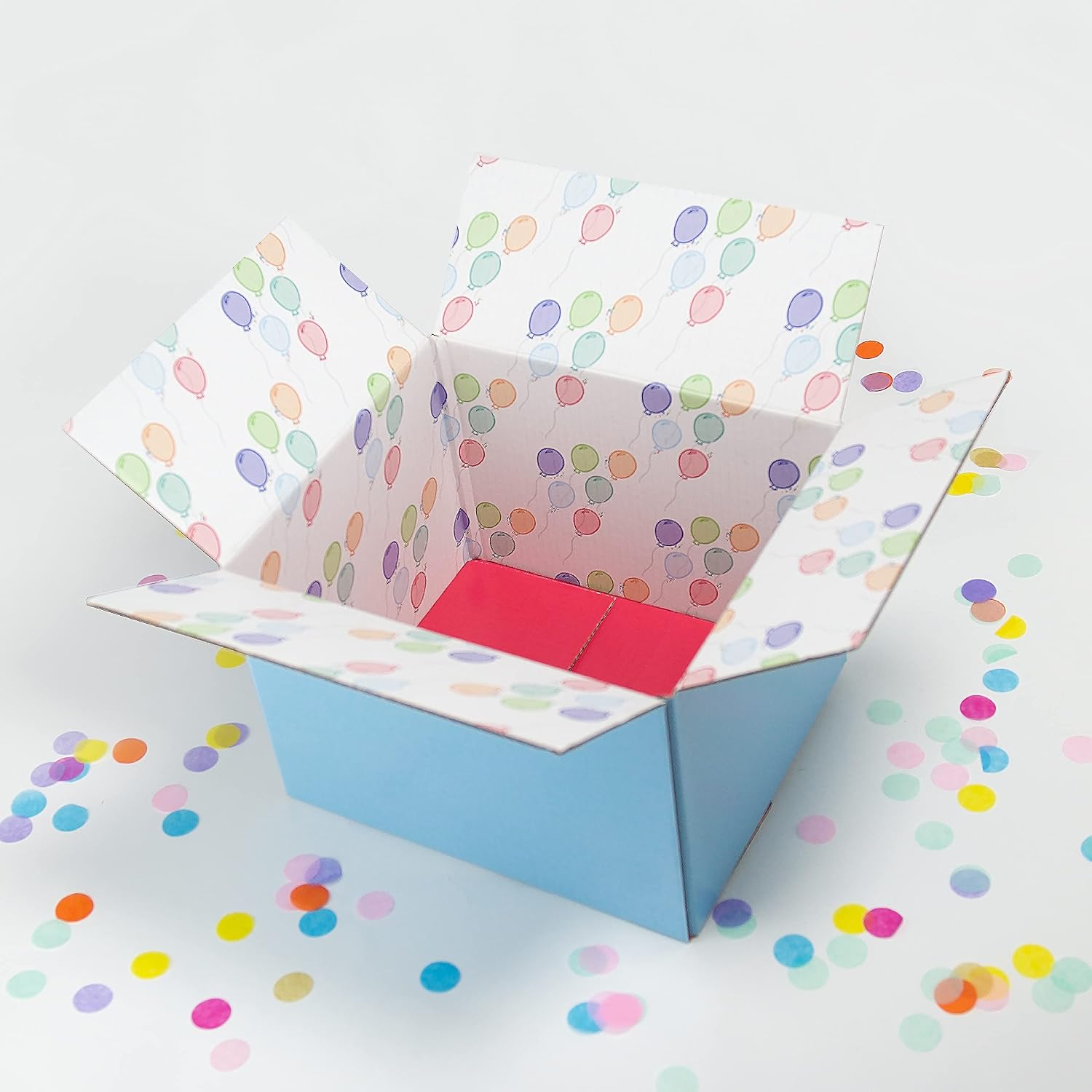 GiftIn Corrugated Shipping Box, Balloon Design, Care Package, for Gifts, Small Business, Weddings, and Classroom, 2