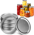 Stainless Steel Regular Mouth Canning Lids and Rings, Airtight/Rustproof Mason Jar Lids with Bands Set of 4