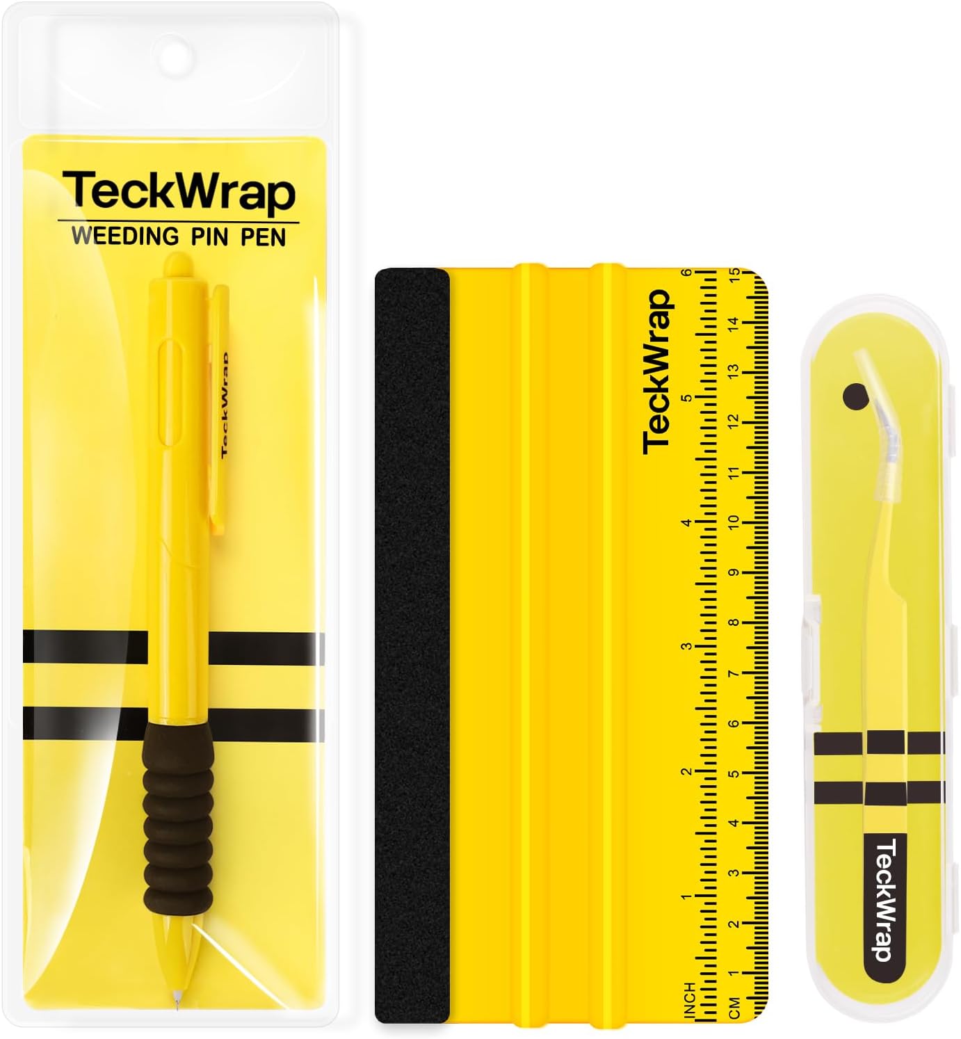 Vinyl Craft Tool Kit for Decals, HTV & Iron-On Projects - 3PCS | Retractable Weeding Pen, Felt Vinyl Squeegee with