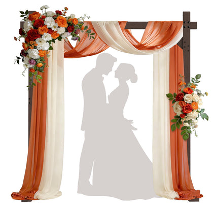 Wood Wedding Arch, 7.48FT Square Wooden Wedding Arch Backdrop Stand for Ceremony, Proposal, Birthday Party, Bridal