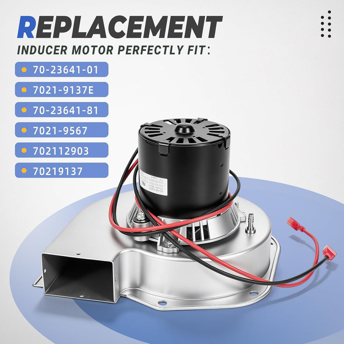 Furnace Draft Inducer Blower Motor, Exhaust Venter Motor Fit for Fasco A241, Rheem and Ruud - Replace 7021-9137E, 70-23641-81, 7021-9567, 702112903, 70219137