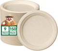 9 Inch Paper Plates Disposable Compostable Nature 150 Pack