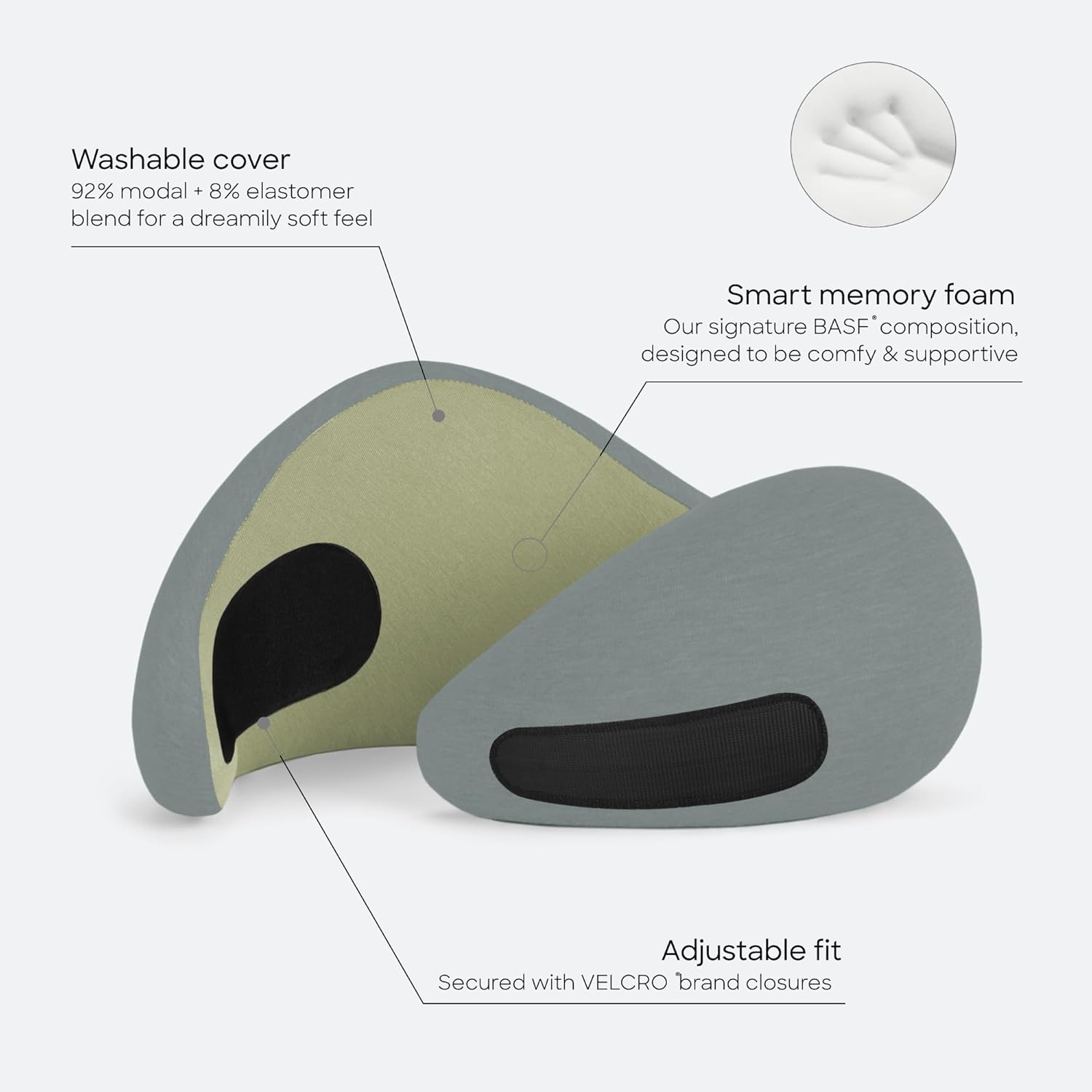 Ostrichpillow Go Neck Pillow, Travel Pillows for Airplanes, Premium Memory Foam Travel Pillow, 360º Ergonomic Design