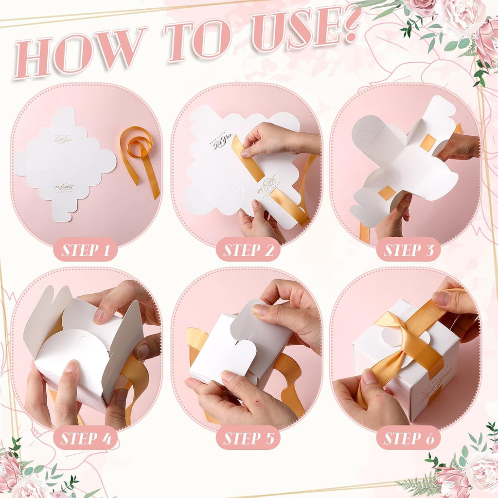 60 Pcs Wedding Favor Boxes Mini Small Gift Boxes, Gold