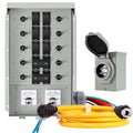 30 Amp Generator Transfer Switch Kit,10-Circuits, 7500W, Indoor&Outdoor, NEMA 3R, Include 10 Foot Cord and 30 Amps