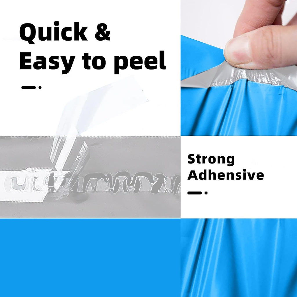 200 pcs 6x9 Inches Blue Poly Mailers Shipping Envelopes, Strong Adhesive Sealing, Waterproof, and Tear-resistant