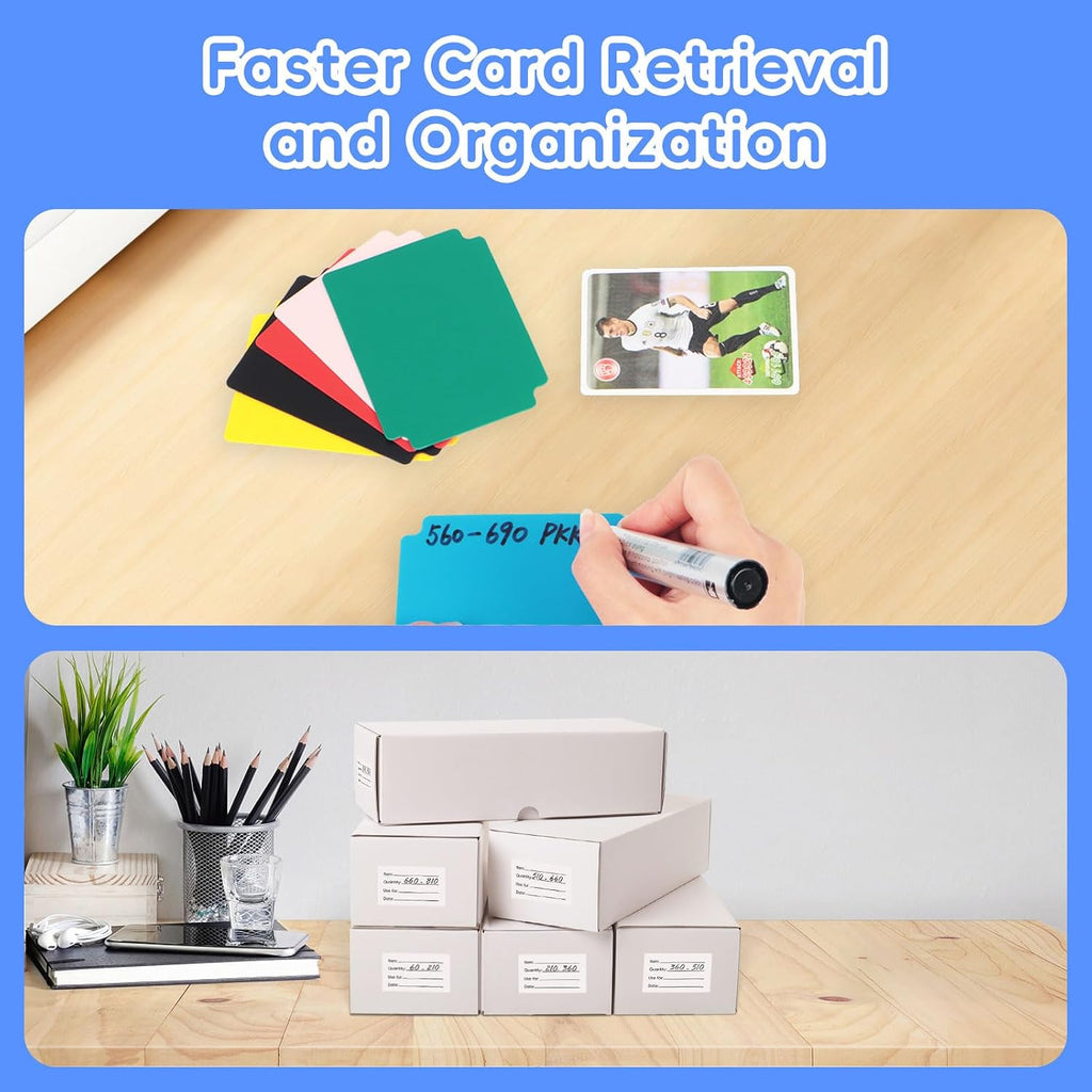 Bulk Card Storage Boxes, 6-Pack Holds 3,600 Cards for Trading Cards | Store 3,600 cards with dividers, labels and 3