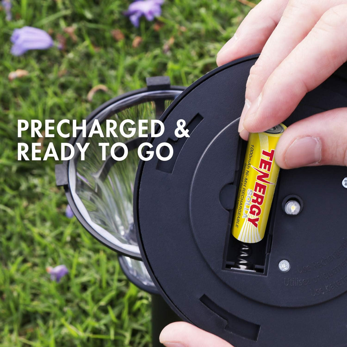 Solla Rechargeable NiMH AA Battery, 1000mAh Solar Batteries for Solar Garden Lights, Anti-Leak, Outdoor Durability
