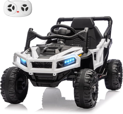12V Kids Ride on Truck Car with Remote Control, Electric Off-Road UTV for Toddlers, Bluetooth Music, Suspension