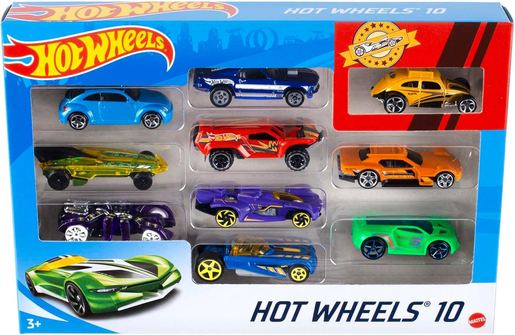 Hot Wheels 10-Pack (Styles May Vary) | Multipack of 10 of Toy Trucks & Cars in 1:64 Scale, Instant Collection for