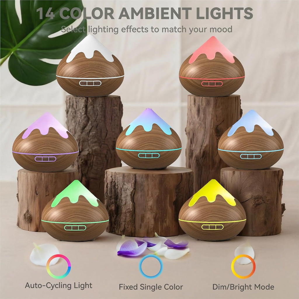 500ML Essential Oil Diffuser, Ultrasonic Aromatherapy Diffuser with Remote Control, Air Diffusers for Home Office