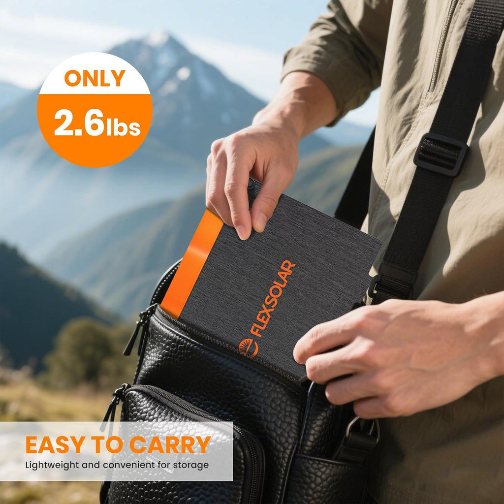 60W Foldable Solar Panel,USB-C/USB-A QC3.0/DC 20-28V Port | IP67 Waterproof Solar Panel for RV Camping Backpacking