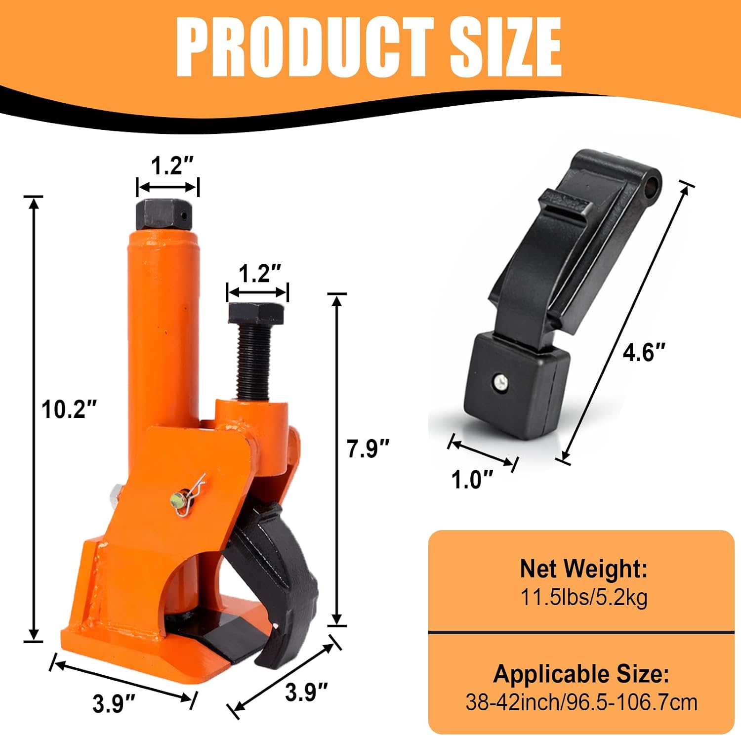 Manual Tire Bead Breaker Tool for Tire Removal, 38"-42" Bead Breaker,Orange