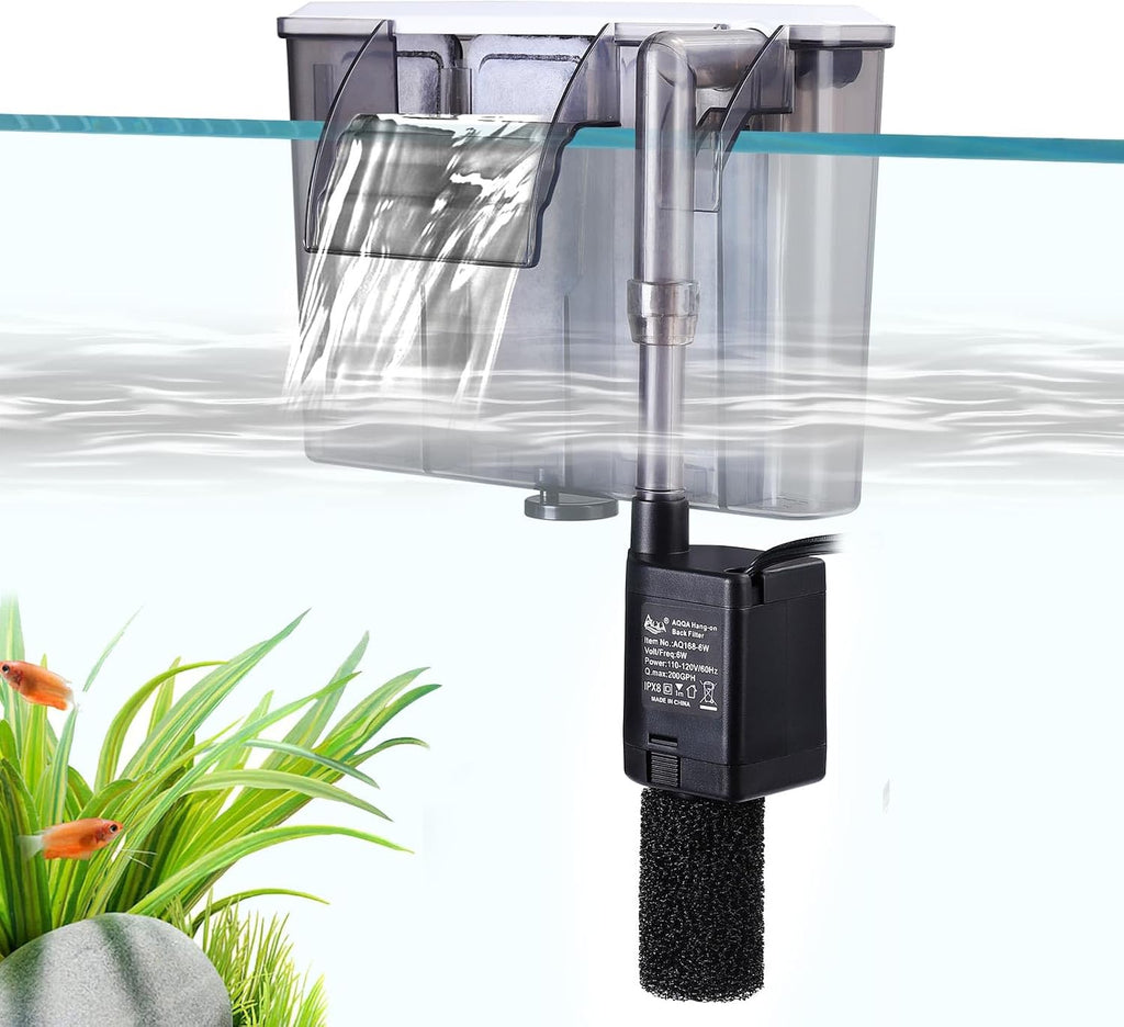 Quiet 20-30 Gallon Fish Tank Filters, Hang on Back Aquarium Filter | Auto Start HOB Filter Adjustable Flow
