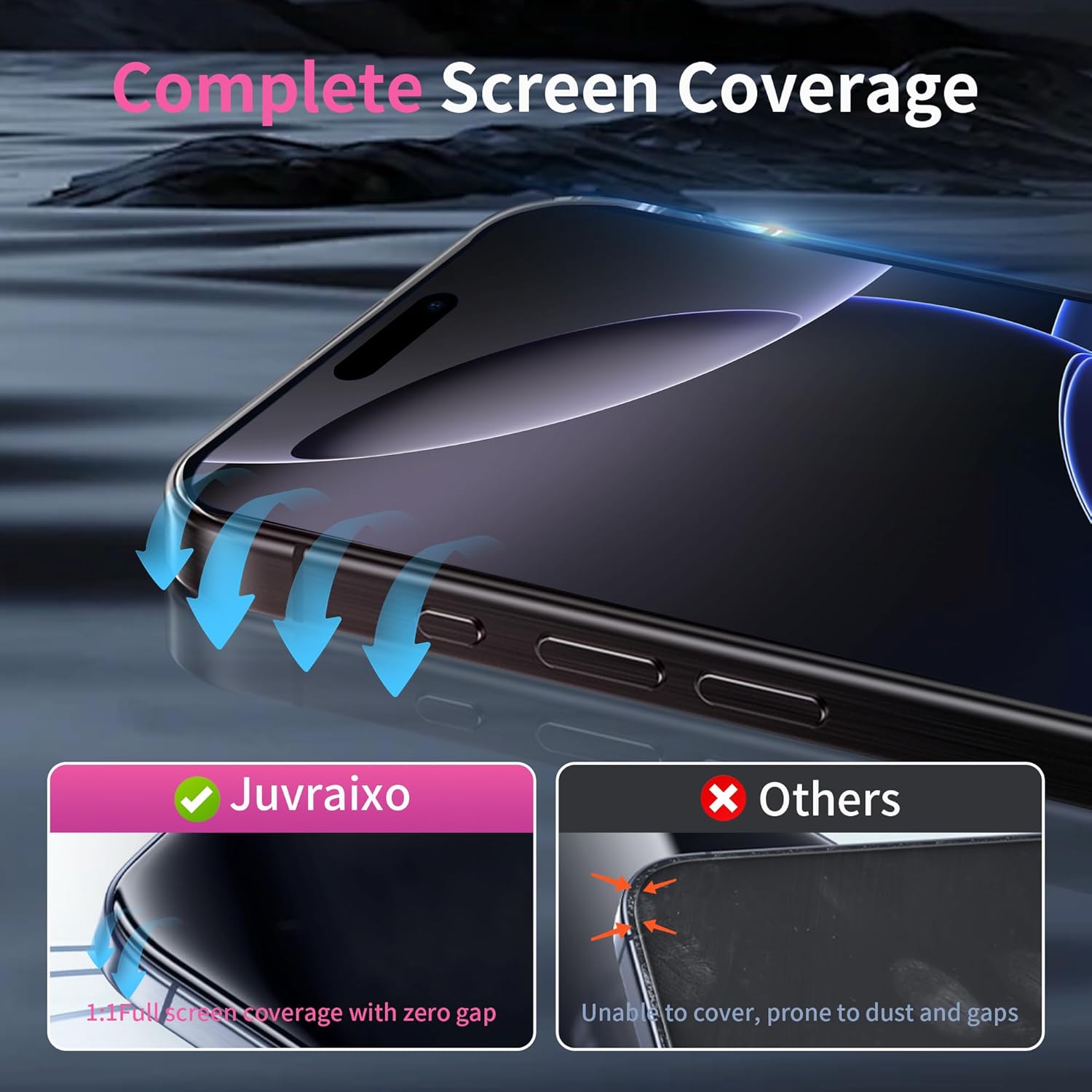 for iPhone 16 Plus Privacy Screen Protector 6.7 inch Gradient Colorful 16Plus Tempered Glass 28° Anti-Spy Private